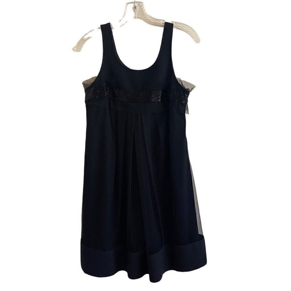 Vera Wang Black A-line Mini Dress Wool Silk Size 4